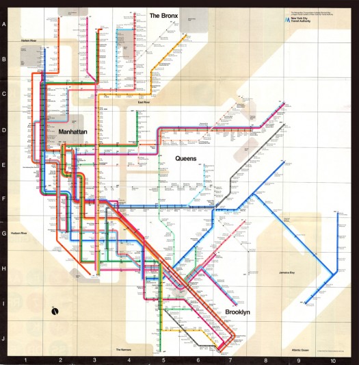 1972 Subway Map designed by Massimo Vignelli | via nycsubway.org