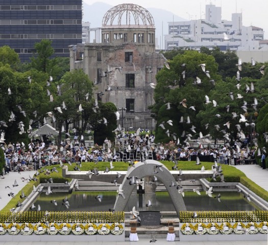 Hiroshima Peace Memorial Park, 2010, during the annual ceremony marking the anniversary of the atomic bombing | AFP/ Getty Images / Kazuhiro Nogi