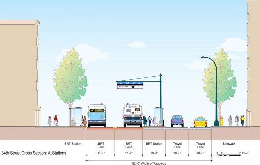 DOT's proposed bus lane on 34th St