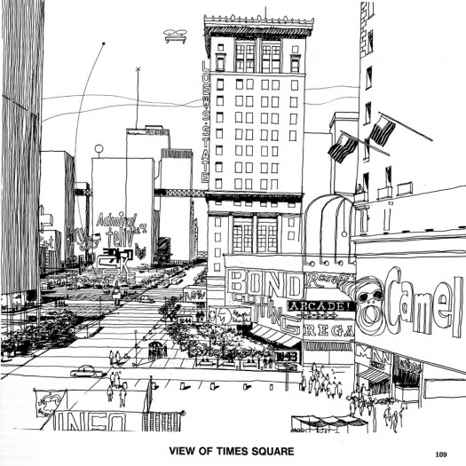 A vision for Times Square, from "Urban Design Manhattan", one of the reports that constitute the Second Regional Plan, 1968