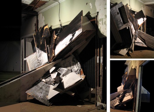 Dennis Maher | battle, 2004 | demolition debris from one-car garage, drywall screws, house paint