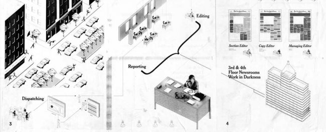 "City" | Detail of a diagram showing the New York Times offices during the 1977 Blackout