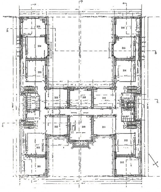 Original 2nd Floor Plan of the 1906 building.
