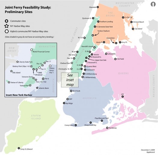 Feasibility study for new ferry service | image via NYCEDC