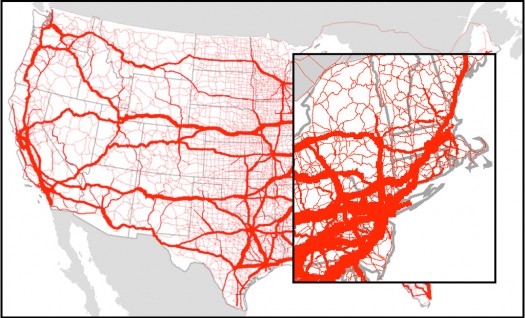 National Highway Freight Network, 2004 | Reebie Associates and FHWA Freight Analysis Framework Project, via NYMTC 