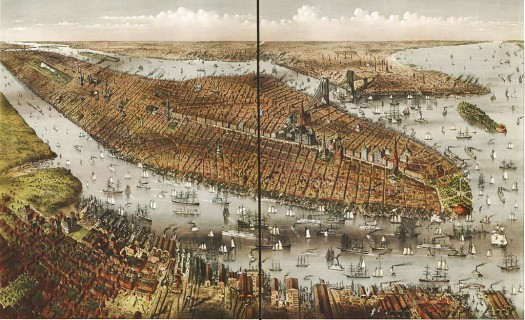 Illustration of Manhattan and Brooklyn, 1884 | via retrosnapshots.com