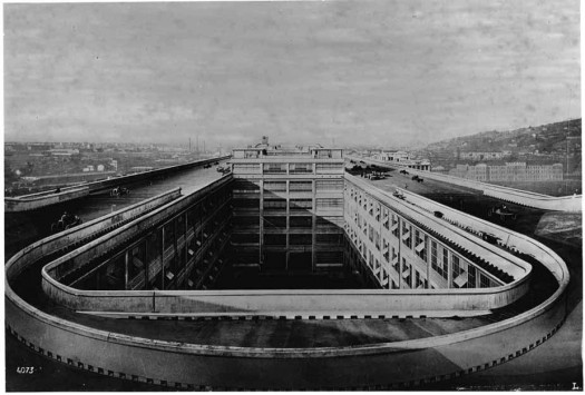 Fiat Lingotto, roof test track, Turino, 1913-26 | Courtesy of Archivio e Centro Storico Fiat