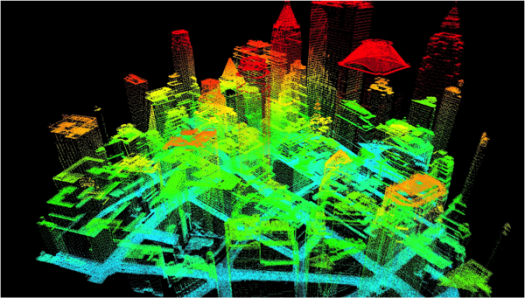 LIDAR imagery showing solar potential of NYC buildings | Image via stateoftheplanet