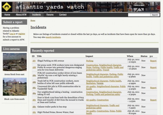 Atlantic Yards Watch - Incident Reports