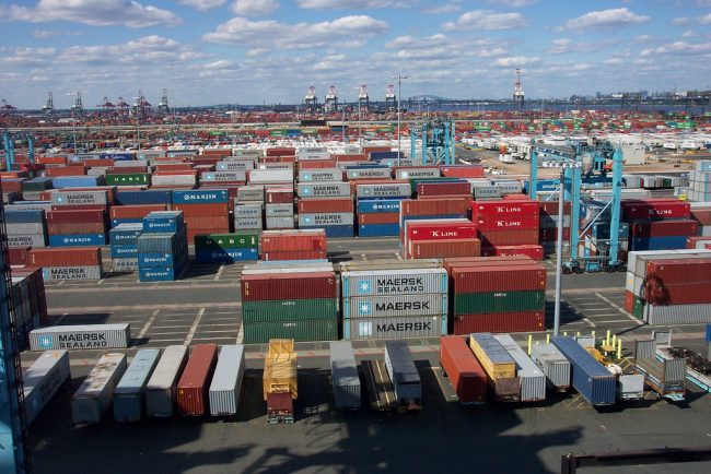 Shipping containers at Port Elizabeth, New Jersey