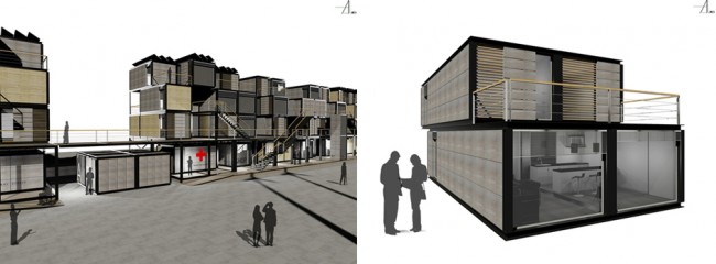 A prototype of post-disaster housing constructed from shipping containers | Image via NYC Office of Emergency Management