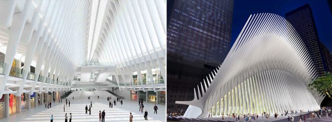 Renderings of the Santiago Calatrava-designed PATH Hub | Images via the Port Authority