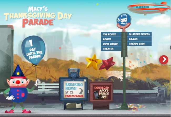 Click the screengrab above to visit the dedicated Macy's Thanksgiving Day Parade website