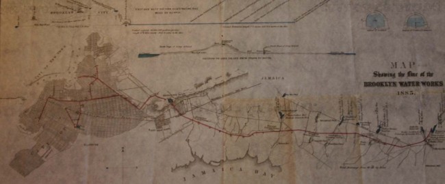 Map showing the line of the Brooklyn Water Works, 1889 | Image via Brooklyn Historical Society