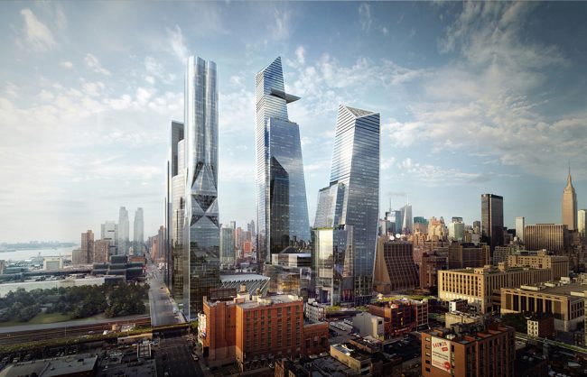A rendering of a completed phase 1 of Hudson Yards | Image via Hudson Yards
