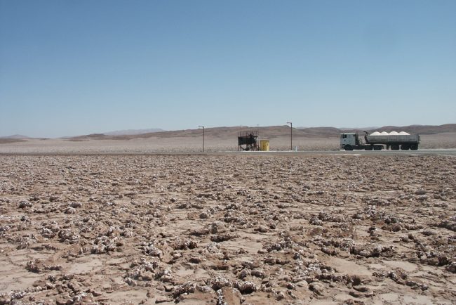 Salt truck crossing the salar, Atacama Desert, Chile | Photo by Landing Studio