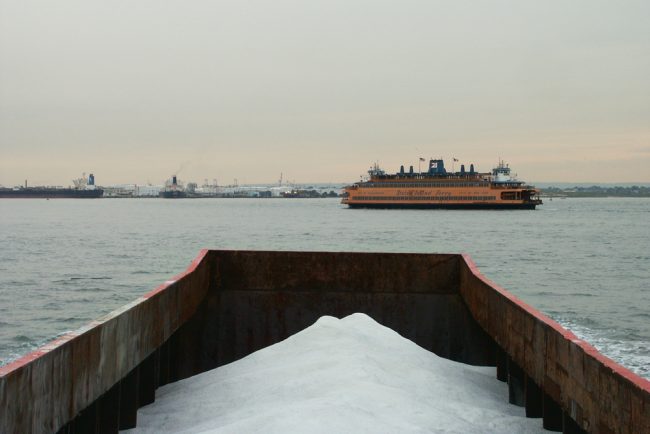 Salt barge approaching the entry to the Kill Van Kull, New York Harbor | Photo by Landing Studio
